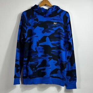 Under Armour Boys YXL Blue/Black Camo All Over Print Hooded Sweatshirt (F8)‎